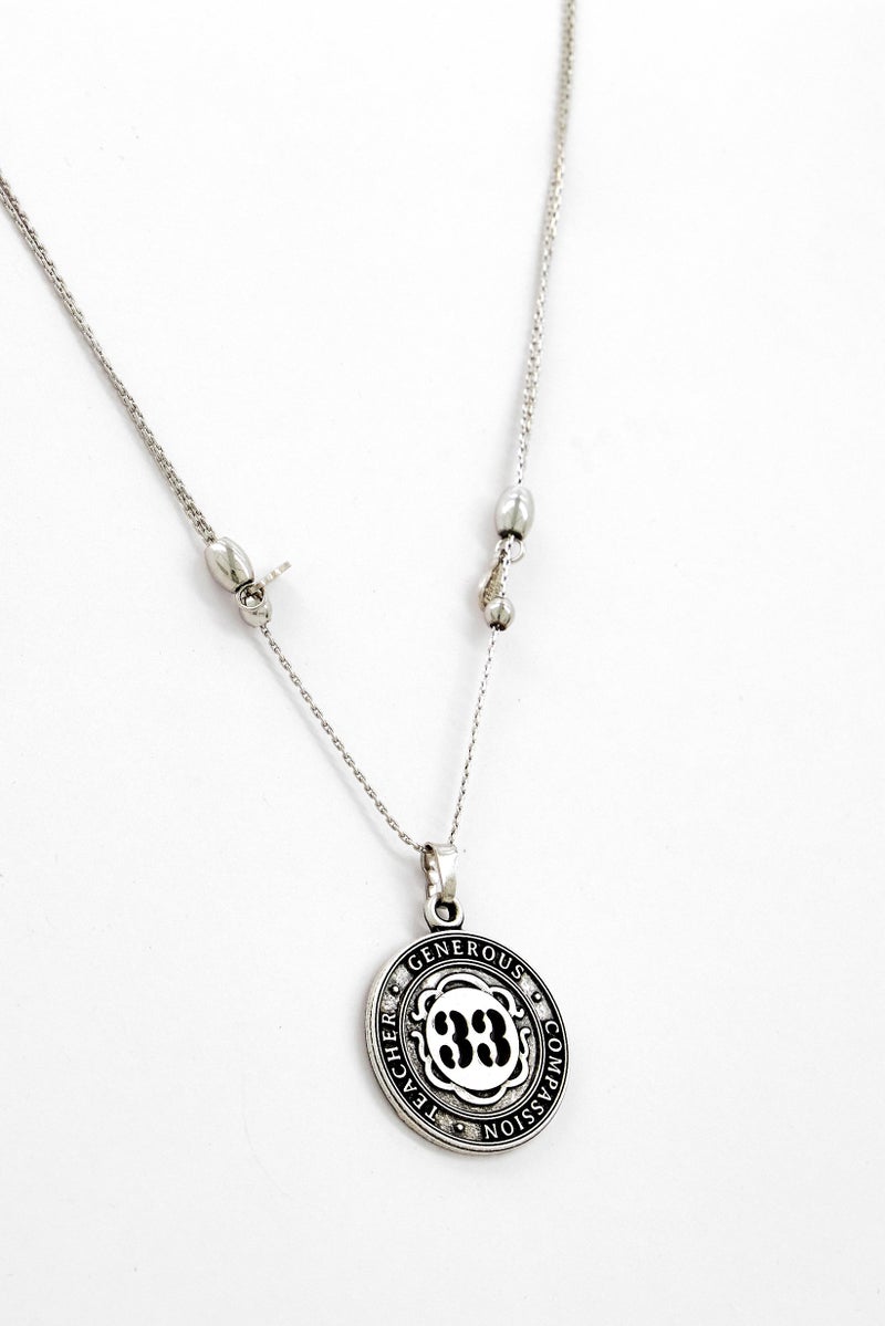 ALEX AND ANI Women Numerology Number 33 Necklace, Silver  - Image 1