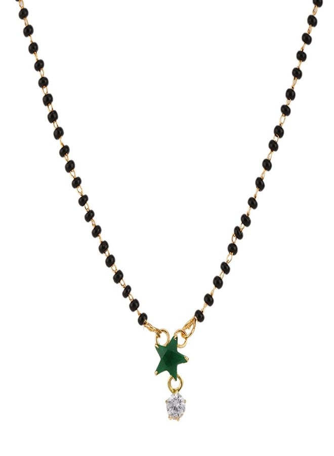 Efulgenz Indian Jewelry Mangalsutra Indian Black Beads Chain Indian Mangalsutra JewelryTraditional Black Beads Mangalsutra Pendant with Chain Jewelry for Women - Image 1