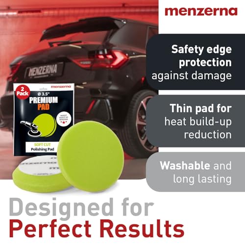 menzerna 35 Inch 2X Premium Polishing Pads Finish I High Shine Finishing Buffer Pad I Body Repair Buffing Polishing I with Safety Edge Velcro Attachment I Washable Long Lasting - Image 3