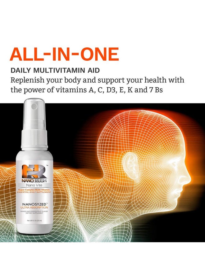 Super Complex Multivitamin Sublingual Spray With Nanotechnology For Immediate And Full Absorption Without Pills Mango And Passion Fruit Flavor.85 Fl Oz