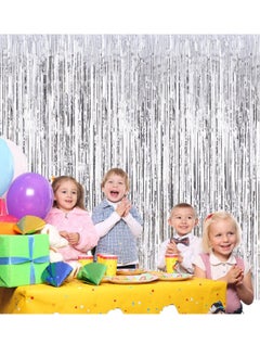 Generic 3.2ft x 6.6ft  Metallic Tinsel Foil Fringe Curtains Photo Booth Props for Birthday Wedding Engagement Bridal Shower Baby Shower Bachelorette Holiday Celebration Party Decorations  - Image 4