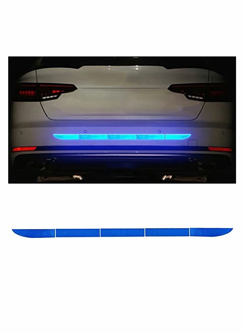 Excefore Reflective Car Stickers, Reflective Rear Bumper Guard Anti-Scratch Rear Trunk Rear Warning Cover Sticker for Cars SUVs Pickup Trucks Blue - Image 1
