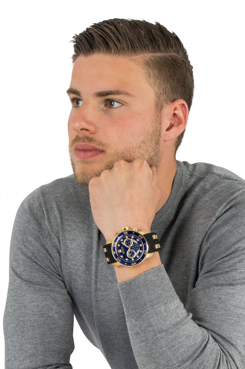 Invicta ساعة إنفيكتا للرجال 6983 مجموعة برو دايفر كرونوغراف بقرص أزرق وحزام بولي يوريثان أسود - Image 5