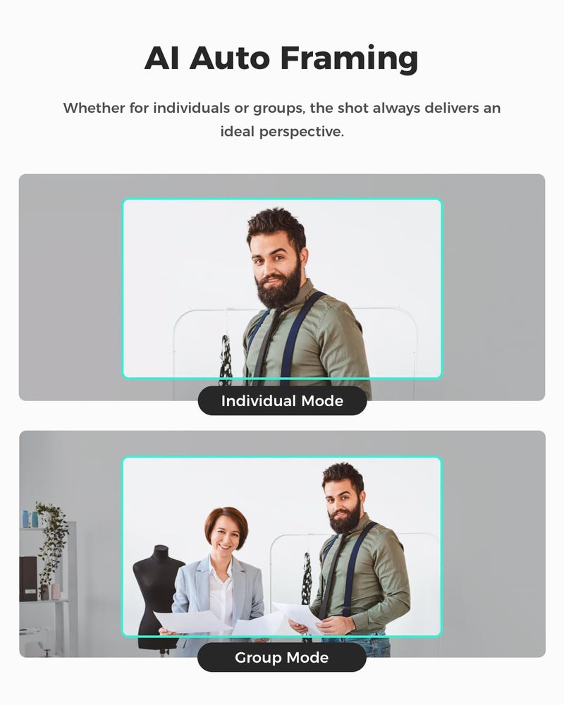 OBSBOT كاميرا ويب OBSBOT Meet SE 1080P 100FPS للكمبيوتر، كاميرا بث بتقنية الذكاء الاصطناعي مع مستشعر 1/2.8"، وضع الجمال، التحكم بالإيماءات، HDR متدرج، كاميرا ويب للكمبيوتر المكتبي، اللابتوب، الاجتماعات. (رمادي فضائي) - Image 5