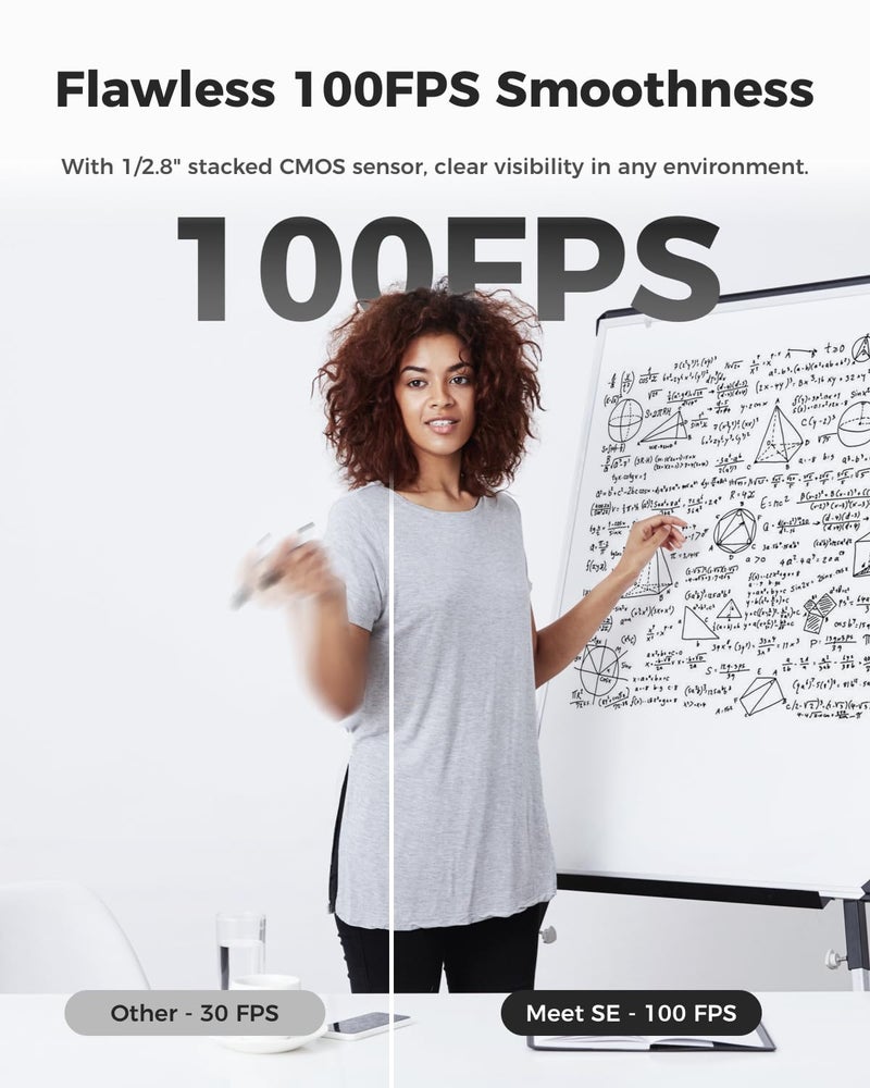 OBSBOT كاميرا ويب OBSBOT Meet SE 1080P 100FPS للكمبيوتر، كاميرا بث بتقنية الذكاء الاصطناعي مع مستشعر 1/2.8"، وضع الجمال، التحكم بالإيماءات، HDR متدرج، كاميرا ويب للكمبيوتر المكتبي، اللابتوب، الاجتماعات. (رمادي فضائي) - Image 3