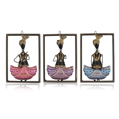 CraftVatika Metal Iron Musician Wall Mount Hanging Wall Decoration Items for Living Room, Playing Musical Instrument Wall Art Hanging for Home Decor, Multicolor, Set of 3 (13.5 Inches Height) - Image 5