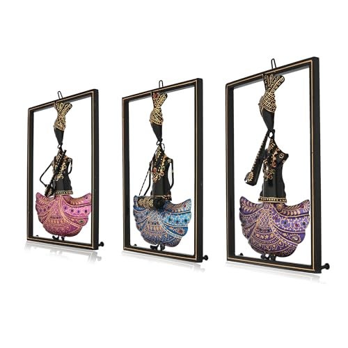 CraftVatika Metal Iron Musician Wall Mount Hanging Wall Decoration Items for Living Room, Playing Musical Instrument Wall Art Hanging for Home Decor, Multicolor, Set of 3 (13.5 Inches Height) - Image 4