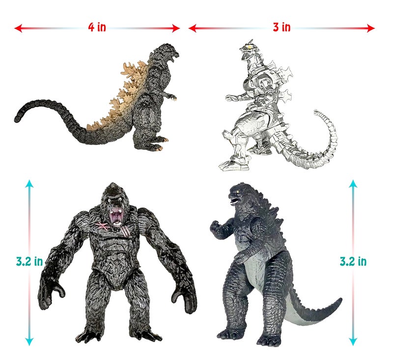 TwCare TwCare Set of 9 Godzilla Dinosaur vs Kong Toys King of The Monsters Movable Joint Action Figures Hedorah Mecha MechaGodzilla Burning Heisei Kids Birthday Cake Toppers Pack  Travel Bag - Image 4