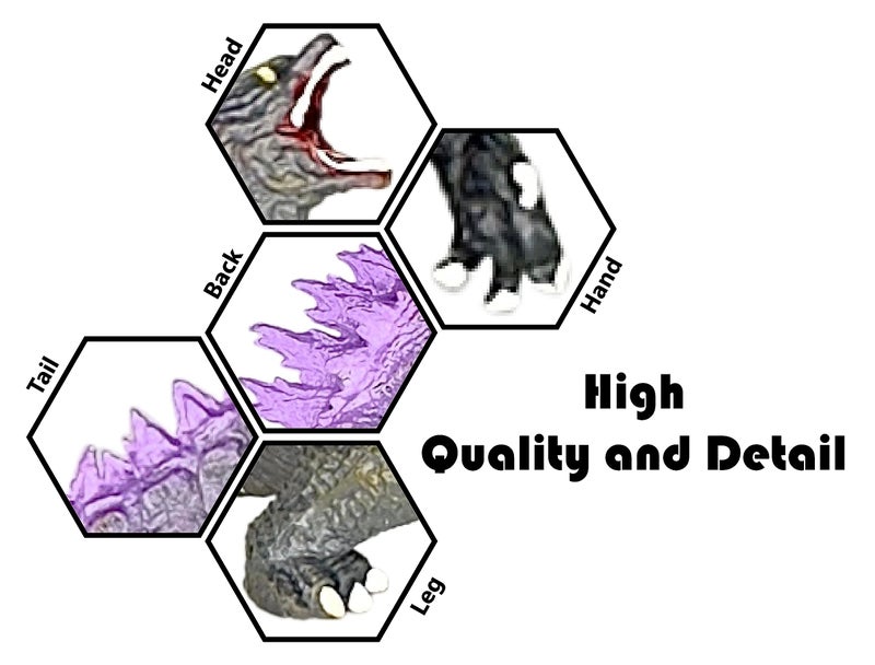 TwCare TwCare Set of 9 Godzilla Dinosaur vs Kong Toys King of The Monsters Movable Joint Action Figures Hedorah Mecha MechaGodzilla Burning Heisei Kids Birthday Cake Toppers Pack  Travel Bag - Image 2