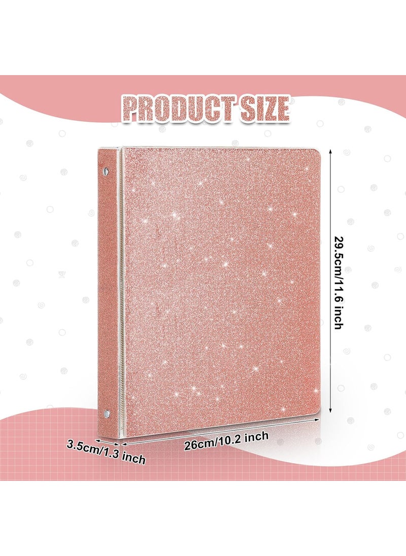 Geyoga Geyoga 10 Pieces 3 Rings Binder Glitter 1 Inch Round Ring Binder Organizer Hold 300 Sheet fit 85 x 11 Paper File Folder Binders for Office Supplies Planner 116 x 102 x 13 Inch  - Image 2