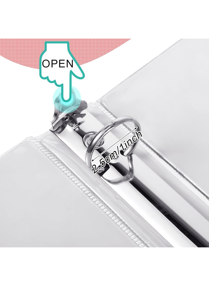 Geyoga Geyoga 10 Pieces 3 Rings Binder Glitter 1 Inch Round Ring Binder Organizer Hold 300 Sheet fit 85 x 11 Paper File Folder Binders for Office Supplies Planner 116 x 102 x 13 Inch  - Image 5