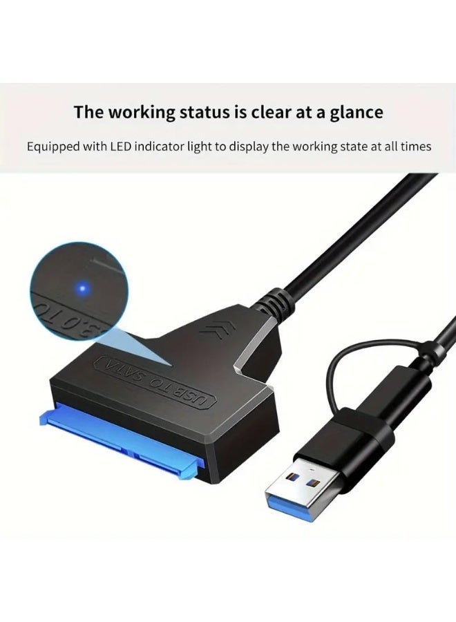 Haing محول Type-C/USB 3.0 إلى SATA III – متوافق مع SSD و HDD بحجم 2.5 بوصة، سرعة عالية 5Gbps، توصيل وتشغيل - Image 2