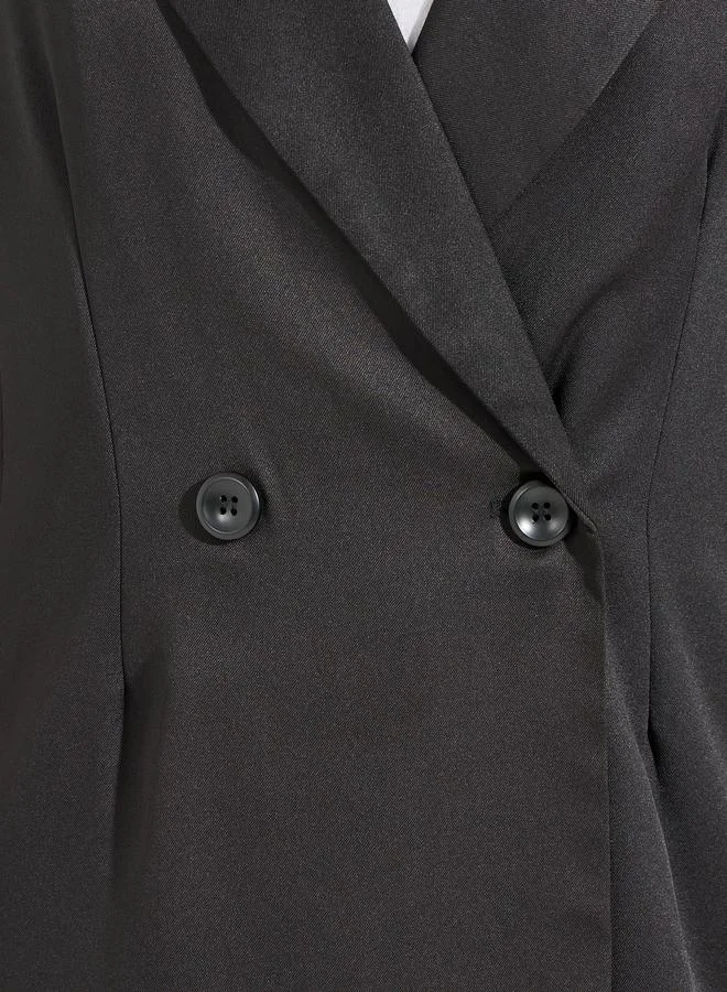 Styli Oversized Fit Longline Double Breasted Blazer