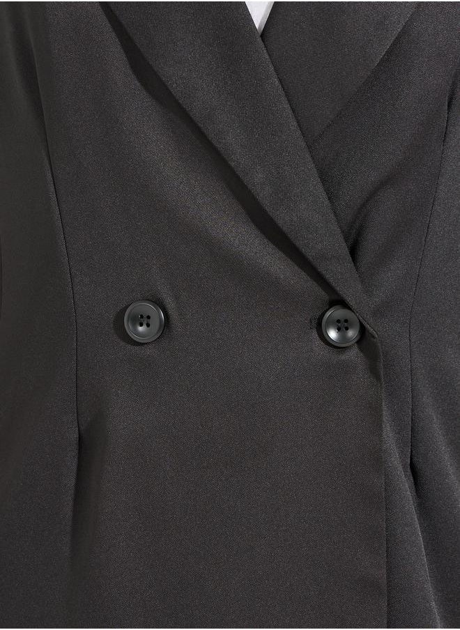 Styli Oversized Fit Longline Double Breasted Blazer  - Image 3
