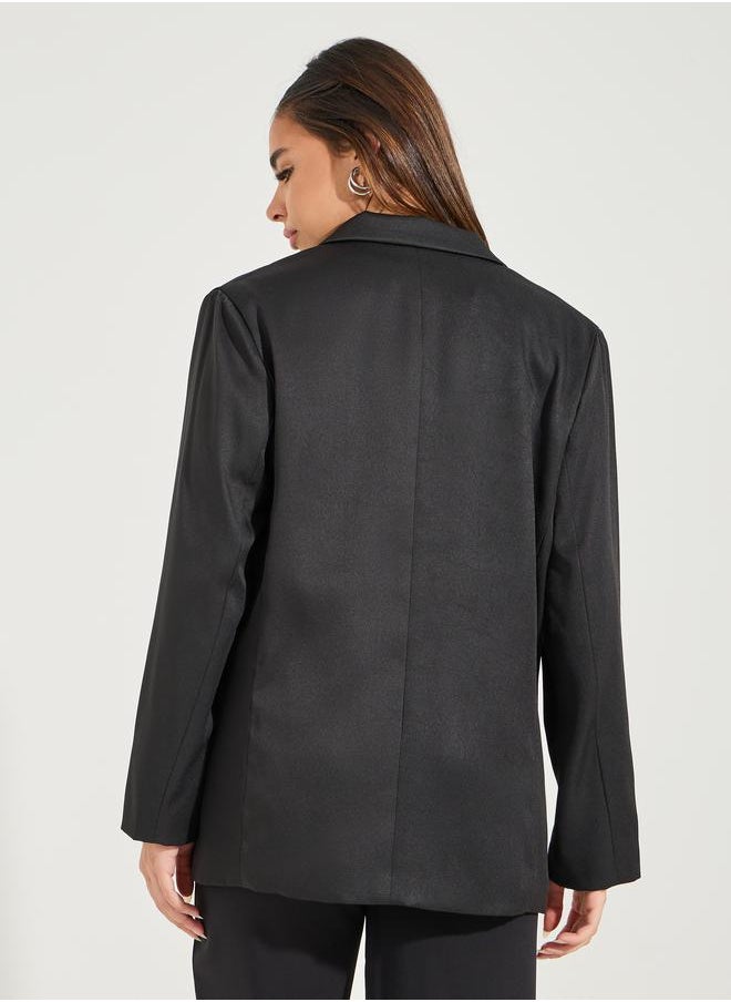 Styli Oversized Fit Longline Double Breasted Blazer  - Image 4