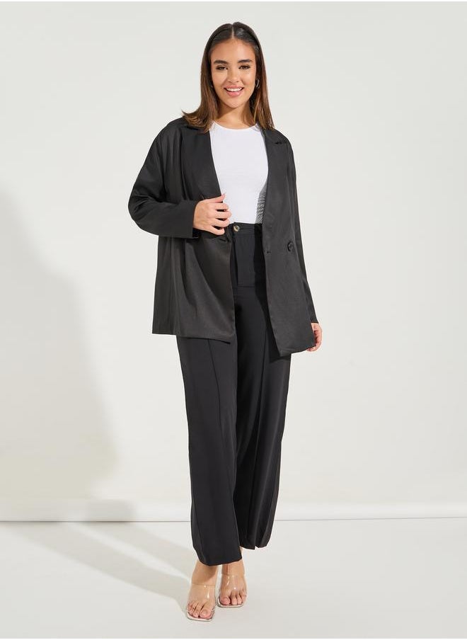 Styli Oversized Fit Longline Double Breasted Blazer  - Image 2