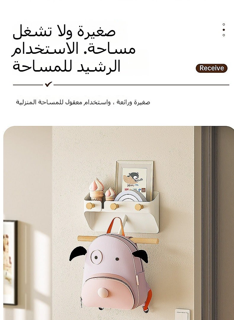 XiuWoo Multifunctional Wall-mounted Simple School Bag Handbag Wall Rack Clothes Closet Hanger Rack Storage Box Suitable for Bags Clothes Umbrellas Keys and Small Item  - Image 5