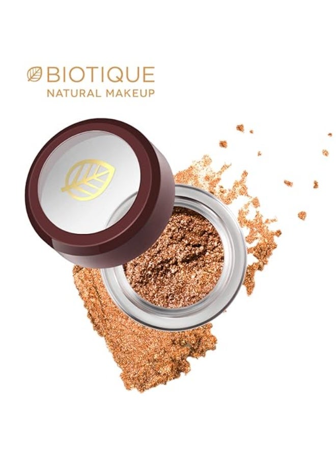 Biotique Natural Makeup Diva Glimmer Sparkling Powder Eyeshadow, Amber Blaze, 1.5G, Brown - Image 2