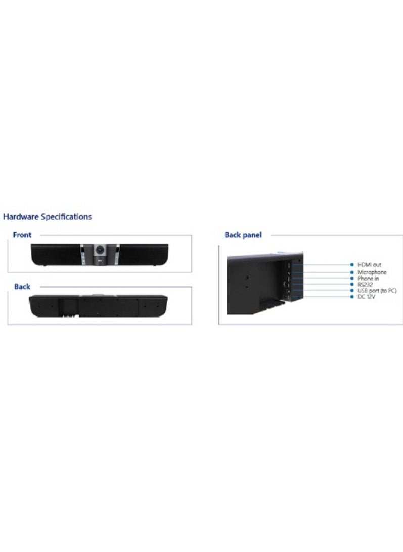 AVer - AVer VB342+ 4K Camera Soundbar for Huddle Room - Image 1