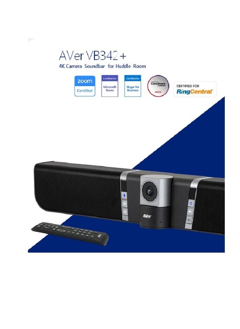 AVer - AVer VB342+ 4K Camera Soundbar for Huddle Room - Image 1