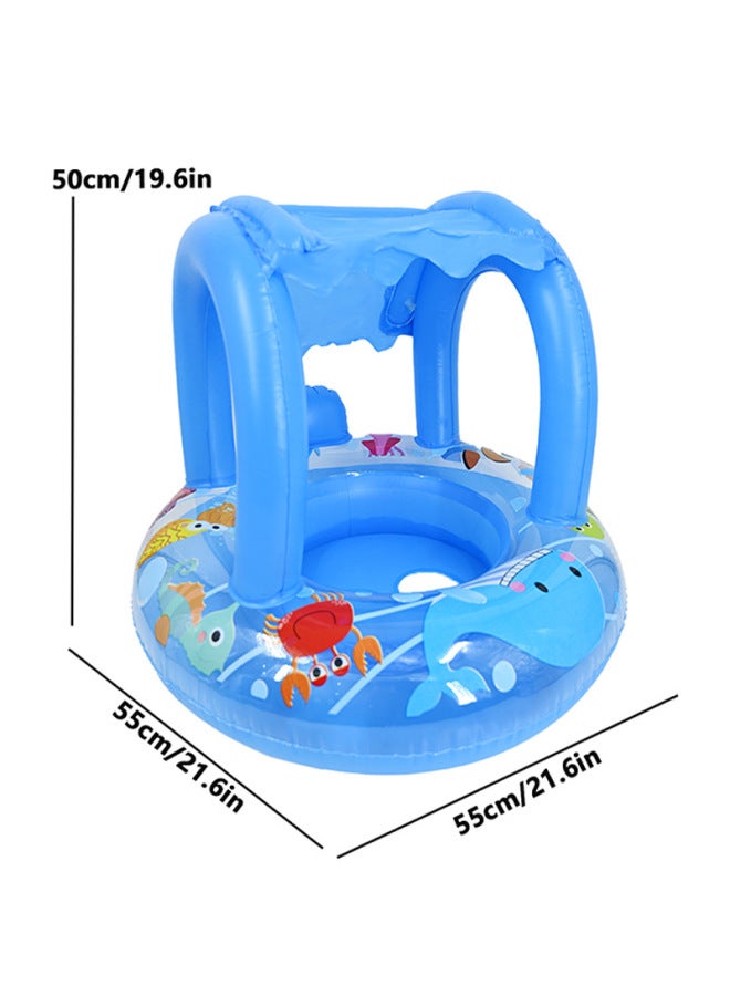 مقعد أطفال دائري منفوش بمظلة بولي فينيل كلوريد، حلق سباحة أطفال، مقعد مطبوع لطيف