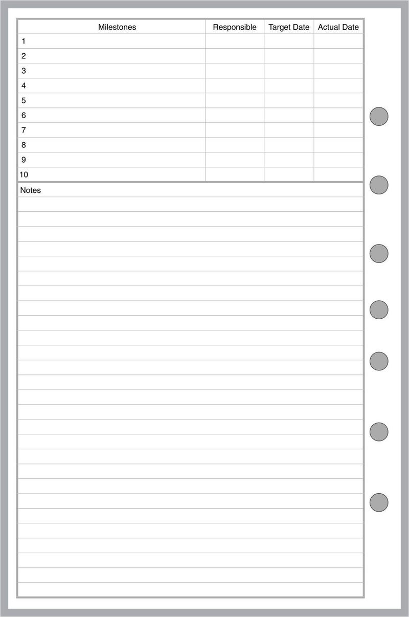Handy Forms Classic Size Project Planner, Sized and Punched with 7 Holes for 7-Ring Notebooks Such as Franklin, etc. Sheet Size 5.5” x 8.5” - Image 2