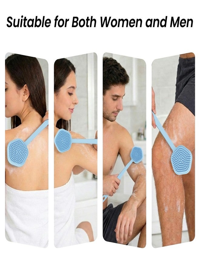 Redfly Silicone Back Scrubber for Shower Brush, 17 inch Long Handled Silicone Body Scrubber for Men & Women, Double Sided Shower Scrubber for Body Brush Exfoliator and Massage, Blue - Image 5