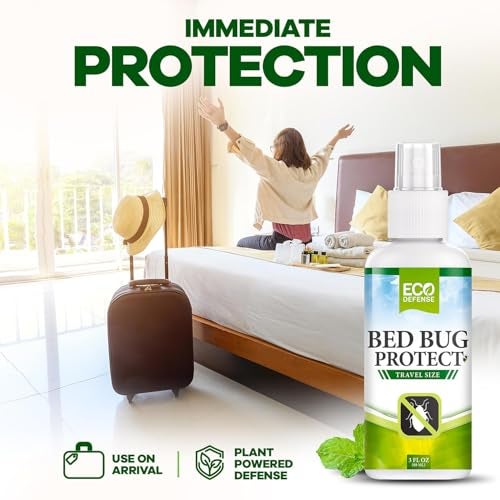 Eco Defense بخاخ مكافحة بق الفراش بحجم السفر - معتمد من TSA 3 أوقية – أساسيات السفر للفنادق والرحلات البحرية والإجازات - مع زيوت عطرية طبيعية - Image 3