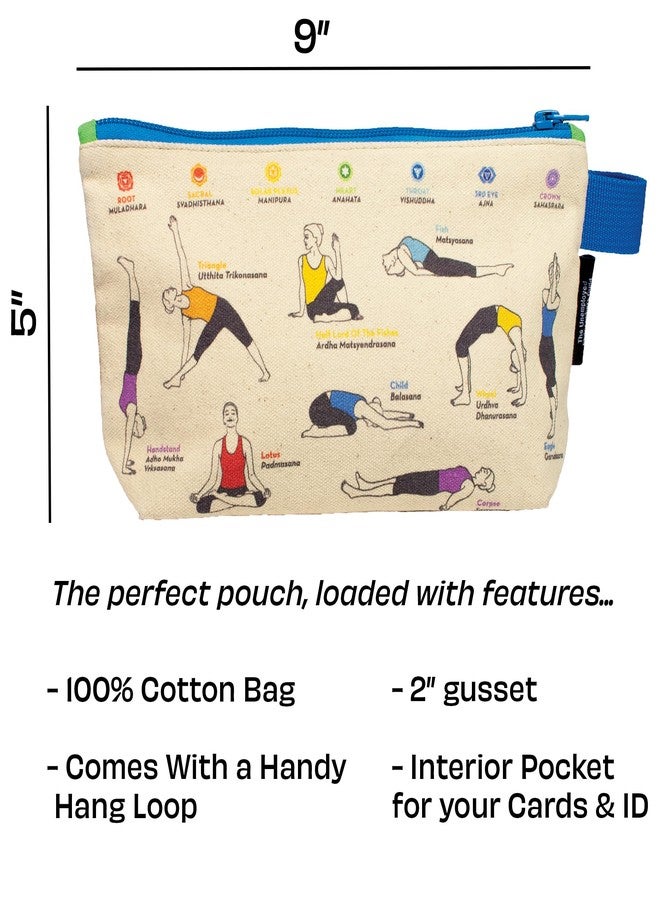 The Unemployed Philosophers Guild Yoga Bag - 9" Canvas Zipper Asana Themed Pouch for Pencils, Tools, Cosmetics, Toiletries and More - Image 3