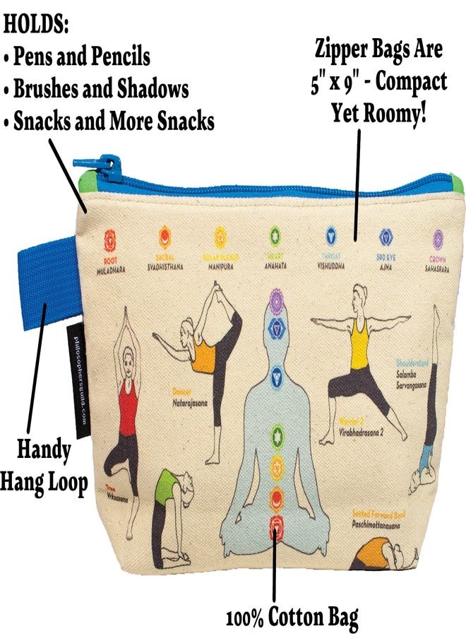 The Unemployed Philosophers Guild Yoga Bag - 9" Canvas Zipper Asana Themed Pouch for Pencils, Tools, Cosmetics, Toiletries and More - Image 4