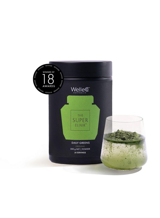 WelleCo The Super Elixir Daily Greens Powder, Probiotic Drink Mix with Whole Foods, Gluten Free, Vegan Gut Health Powder, Energy, Immunity, Healthy Skin, Hair & Nails (300g, Pineapple & Lime Jar) - Image 1