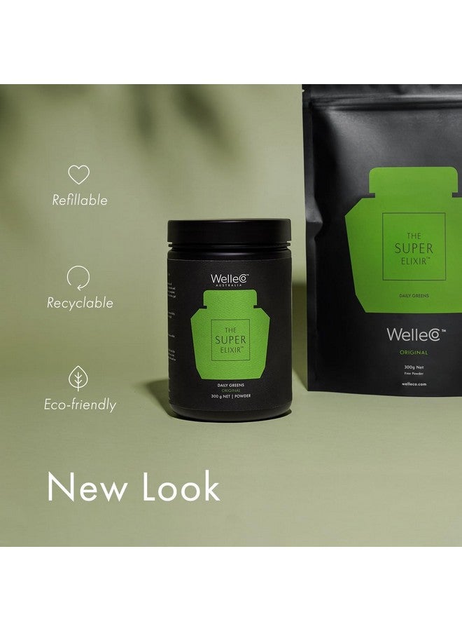 WelleCo The Super Elixir Daily Greens Powder, Probiotic Drink Mix with Whole Foods, Gluten Free, Vegan Gut Health Powder, Energy, Immunity, Healthy Skin, Hair & Nails (300g, Pineapple & Lime Jar) - Image 5