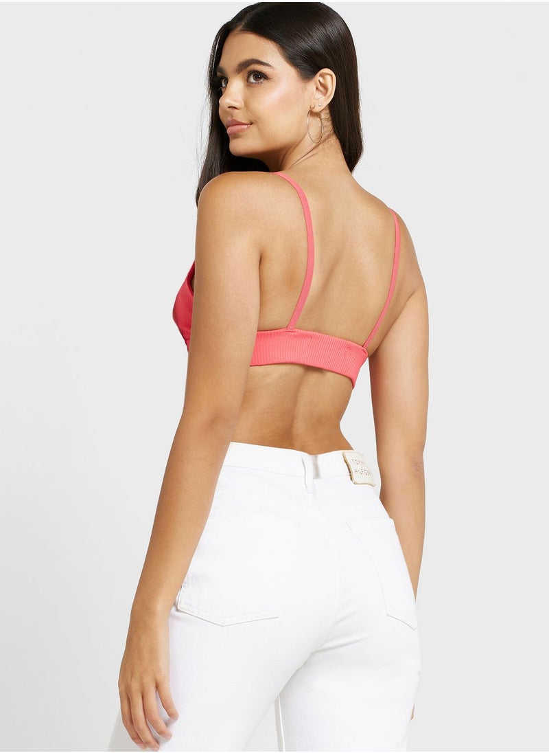 TOMMY JEANS - Cropped Rib Knit Bralette - Image 1