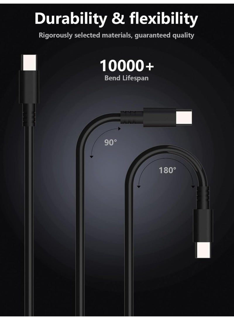 شاحن جهاز كمبيوتر محمول 65 واط، شاحن جهاز كمبيوتر محمول من نوع USB-C، متوافق مع لينوفو تينك باد يوجا، كروم بوك، آيديابد، شحن سريع، قابل للتشغيل مع أجهزة HP وآسوس وأكور وغيرها من الأجهزة من نوع C - Image 3