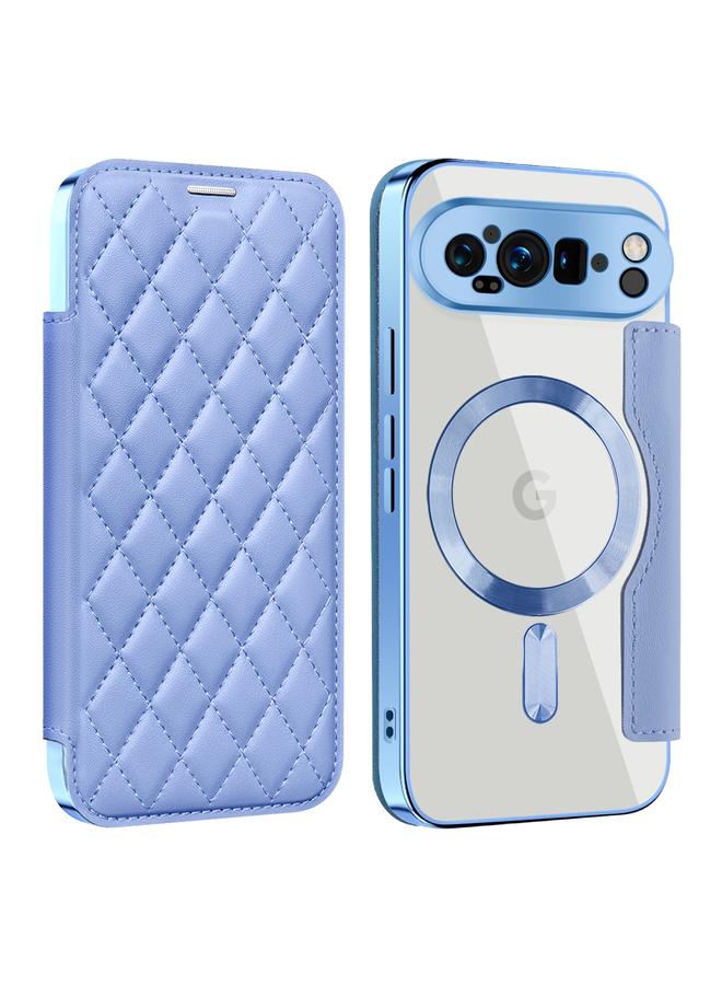 S-TOP Case For Google Pixel 9 Pro Shield Magsafe RFID Anti-theft Rhombus Leather Phone Case - Image 1