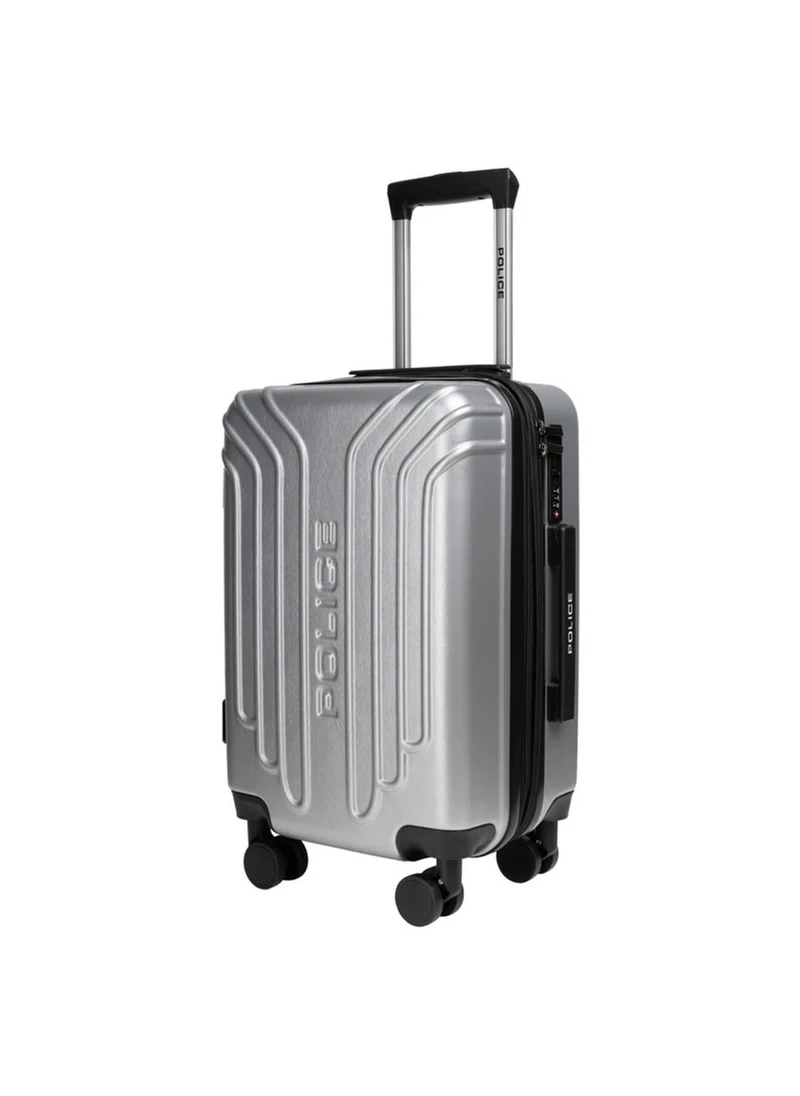 بوليس Police London Hardside Spinner Carry-On Trolley with Bold Urban Design, Hardside Travel Protection & Smooth Spinner Format – Gray