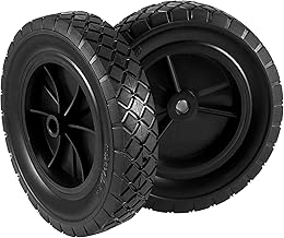 HOIGON HOIGON 2 PCS 8 x 1.75 Inch Solid Rubber Hand Truck Wheel, Universal Replacement Tires Wheels for 1/2 Inch Axle, Lawn  - Image 1