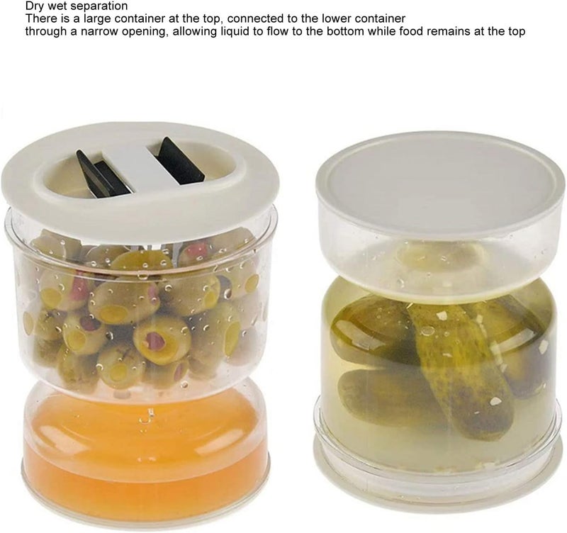 klarako Pickle Jar with Strainer Flip, Double Leak Proof Pickle and Olives Jar Container, Food Storage Container Flip Hourglass Jar, Pickle Flip Jar Dry and Wet Separation Cans Juice - Image 5
