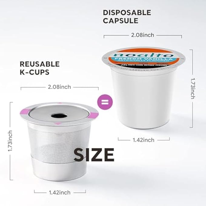 Paporich K Cups Coffee Filter Stianless Steel Reusable K Cup Coffee Pods Universal Refillable K Cup Reusable Coffee Pods Filters For K Select Coffee Brewer Spoon Clamp And Spoon Brush - Image 3