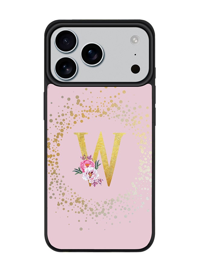 Stylizedd iPhone 17 Pro Max Case, [Compatible with MagSafe] Slim Magnetic cover Phone Case iPhone 17 Pro Max -Custom Monogram Floral - W  (Pink ) - Image 1