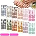 Leelosp 264 Pieces 12 Sheets Toenail Polish Stickers Strips Full Toe Nail Wraps Adhesive Toe Wraps DIY Solid Color Manicure Decal with 2 Pieces Nail Files for Women(Warm Colors) - Image 2