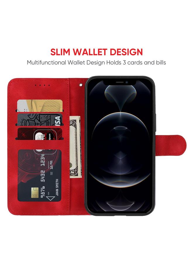 Zaboon Case For iPhone 12 / 12 Pro Skin Feel Geometric Lines Leather Phone Case - Image 3