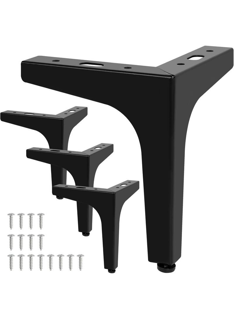 15cm Metal Furniture Legs - Set of 4 Modern Iron Diamond Triangle Feet, Black, for Sofa, Cabinet, Chair, Bed, and More - Image 2