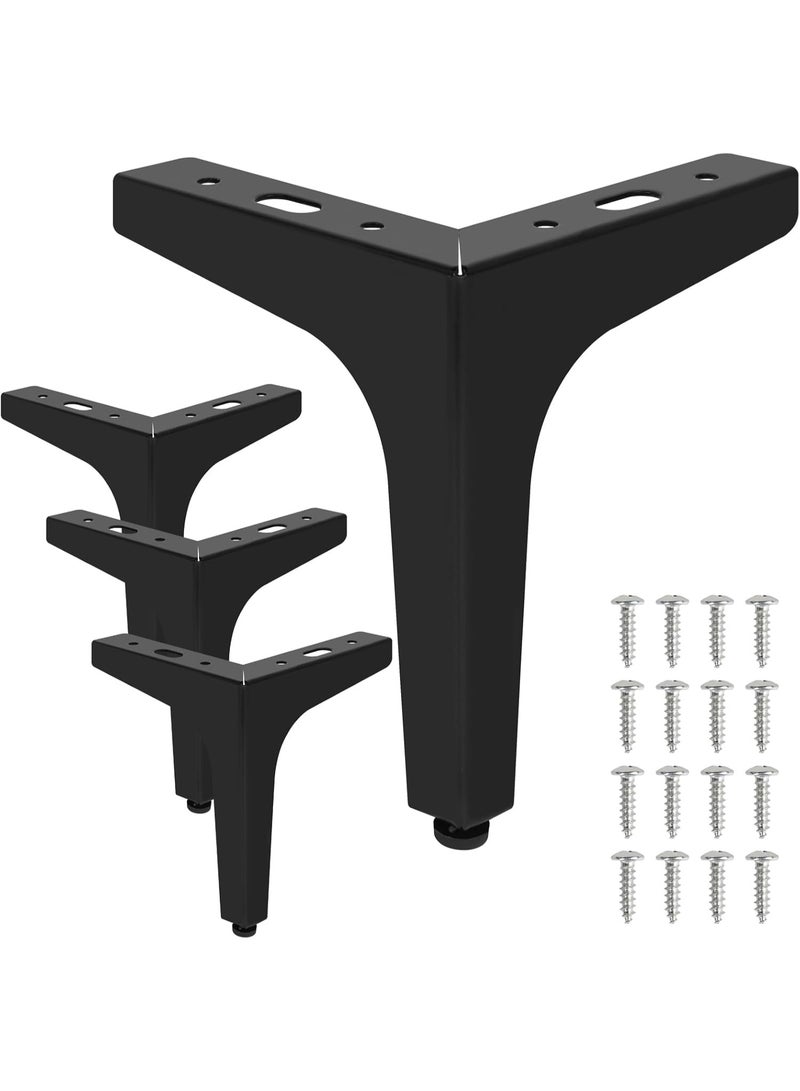 15cm Metal Furniture Legs - Set of 4 Modern Iron Diamond Triangle Feet, Black, for Sofa, Cabinet, Chair, Bed, and More - Image 3
