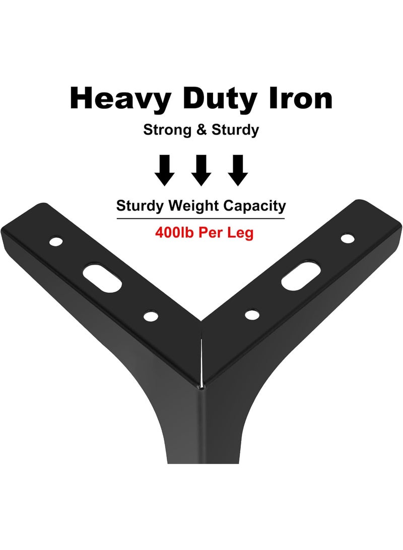 15cm Metal Furniture Legs - Set of 4 Modern Iron Diamond Triangle Feet, Black, for Sofa, Cabinet, Chair, Bed, and More - Image 5