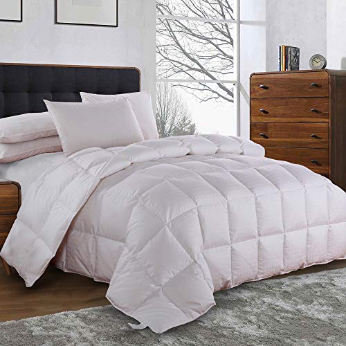 Royal Tradition Goose Down Comforter Medium Weight/Warmth (California King Size) 100-Percent Cotton Shell, Dobby Checkered Pattern, Standard Goose Down Fill, All Seasons Duvet Insert - Image 2
