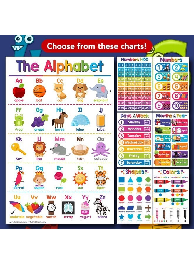 FoldCard Solar System Science Educational Charts for Preschool to Gradeschool Kids – Colorful Visual / Learning Aid Poster for Classroom or Homeschool | Glossy Durable Cardstock | 11" x 17" | 5 per Pack - Image 2