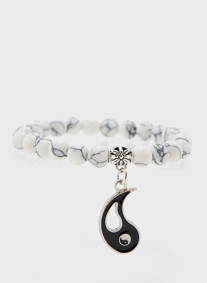 Seventy Five 2 Pack Yin Yang Beaded Bracelet Set