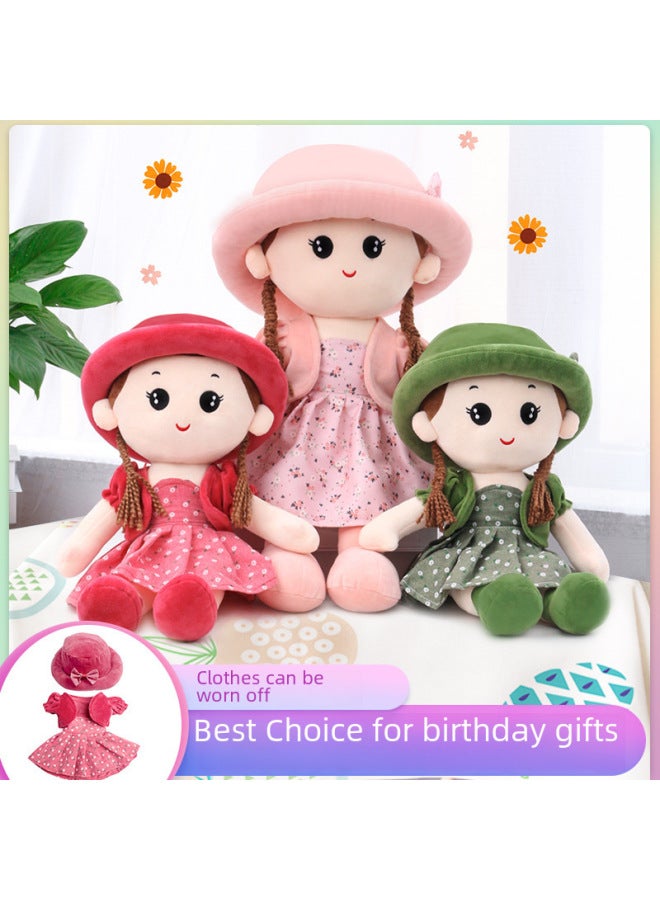 Realistic Fabric Dolls Plush Toys Girls Small Dolls Children's Birthday Gifts Hugging Sleeping-Color:Xin'er Watermelon Red-Height:60cm - Image 2