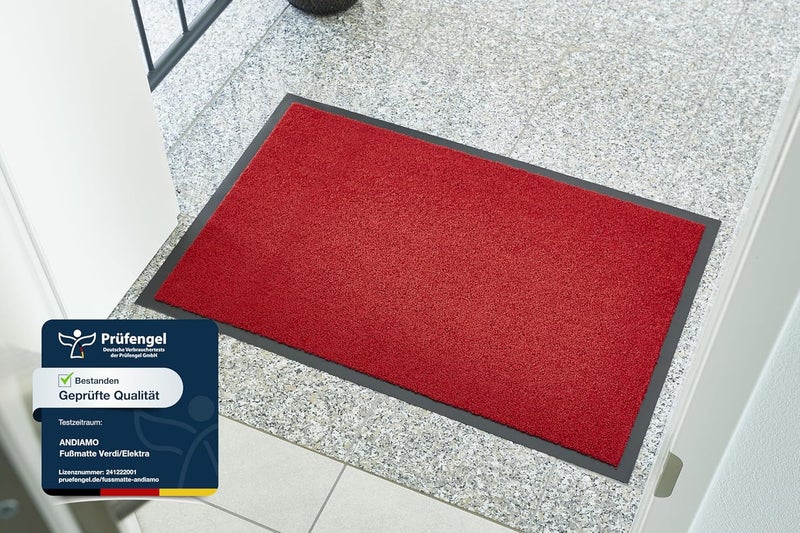 ANDIAMO Verdi Doormat - Dirt Trapper Mat for the House Entrance - Ideal as a Doormat Indoor or as a Doormat in Covered Outdoor Area - Door Scraper for Front Door 40 x 60 cm Red 2 - Image 3